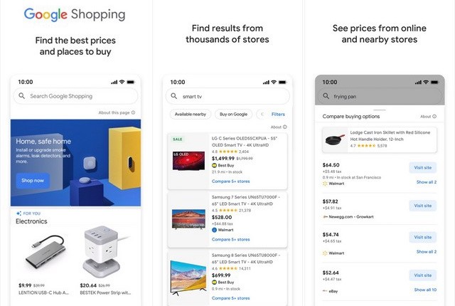 Google Shopping: aplicaciones de compras en línea