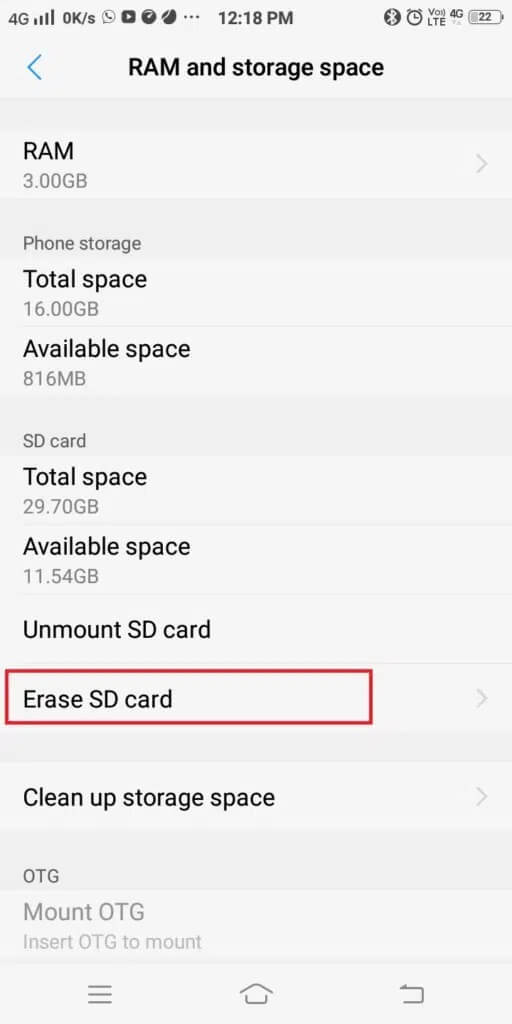 haga clic en borrar tarjeta sd 512x1024 1 - Cómo mover aplicaciones a la tarjeta SD en Android