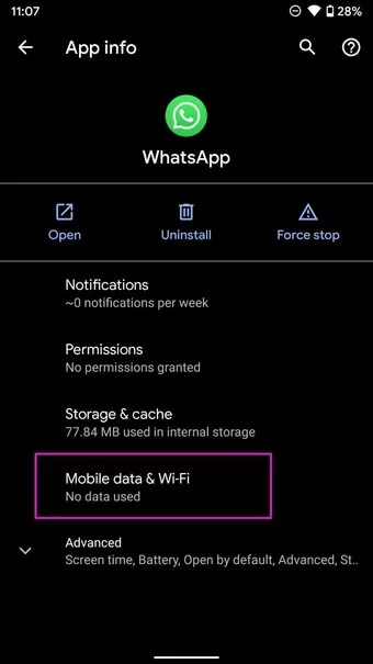abrir el menú de datos móviles y wifi 2021 10 22 054726 7c4a12eb7455b3a1ce1ef1cadcf29289 - Las 9 mejores formas de arreglar WhatsApp que no se conecta en Android