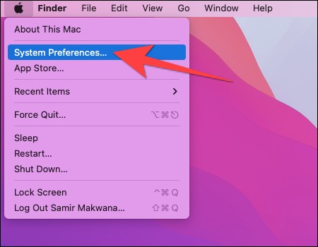Seleccione Preferencias del sistema, modo bajo consumo en Mac