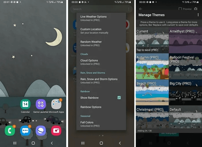 Android Weather Wallpaper Paperland Screens.jpg - 5 de las mejores aplicaciones de Live Weather Wallpaper para Android