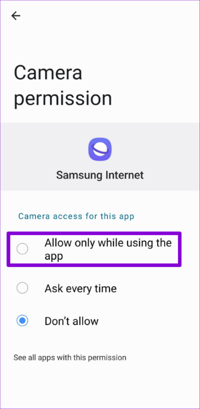 Permitir el acceso de la cámara a Internet de Samsung en Android 500x1024 1 - 7 mejores formas de arreglar el navegador de Internet de Samsung sigue deteniéndose en Android