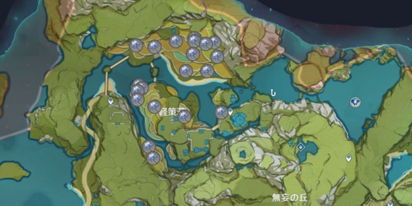 Mapa con la ubicación de cada Glaze Lily en Genshin Impact
