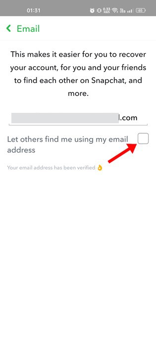 Cambia tu dirección de correo electrónico en Snapchat